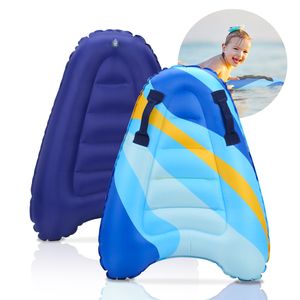 TolleTour Aufblasbares Bodyboard mit Griffen Surfbrett weiche Bodyboard Schwimmendes tragbares Schwimmbrett für Kinder und Erwachsene Blau