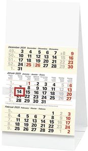BRUNNEN Kalender 2025 Dreimonats-Tischkalender 10-70211005