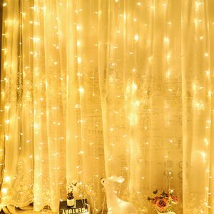 2x2M 192 LED Eiszapfen Lichtervorhang USB Lichterkette für Fenster Party Hochzeit Weihnachten Garten Deko, Warmweiß