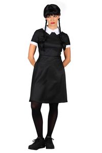T4029-S schwarz Damen böse Puppe Schulmädchen Zombie Wednesday Gr.S=38