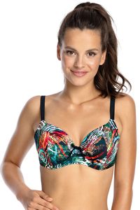 Gaia dame bikini bh bunt gemustert schalen sommer bademode 010f oia, schwarz, 85f