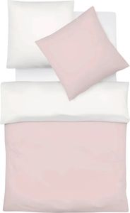 Fleuresse Halbleinen Wendebettwäsche Provence W Verviers 155x220 cm + 80x80 cm pink-creme
