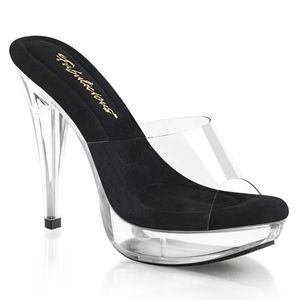 COCKTAIL-501 Damen Slipper von Fabulicious, Schwarz Transparent , EU 38, US 8