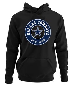 Dallas Cowboys - American Football NFL Super Bowl Kapuzenpullover Hoodie, Schwarz, L, Vorne