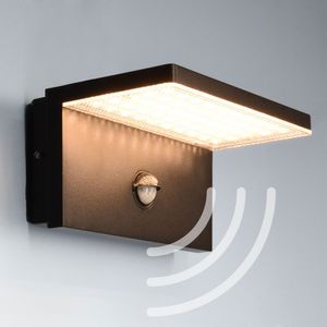 LED Außenwandleuchte Bewegungsmelder 10W warmweiß schwarz Wandlampe Wandleuchte Außenlampe Lampe 1744A1