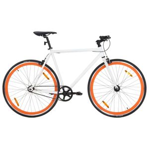vidaXL Jízdní kolo s pevným převodem bílé a oranžové 700c 51 cm