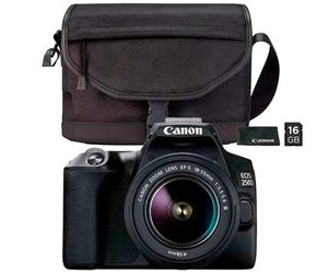 Canon Kit eos 250d schwarz Spiegelreflexkamera 24.1mp 4k wifi bluetooth + Objektiv ef-s 18-55mm + Tasche + sd 16gb