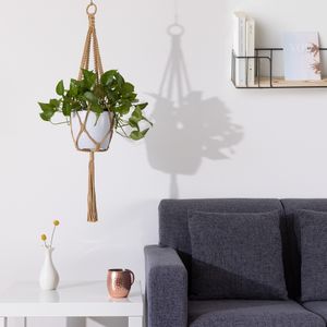 Navaris 5x Makramee Pflanzenaufhänger Halterung - ca. 100cm lang - Pflanzen Blumentopf Makramee Deko Hängeampel Blumenampel - in versch. Farben