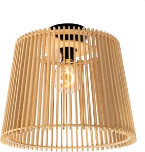 QAZQA - Landhaus I Vintage Ländliche AußenDeckenleuchte I Deckenlampe I Lampe I Leuchte aus Holz IP44 - Jayla I Außenbeleuchtung - Rund - LED geeignet E27