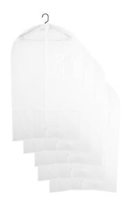 Kleidersack 5er Set, 60x100 cm, mit Sichtfenster weiß