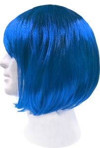 Oblique Unique Perücke Bob Kurzhaar Frisur blau für Damen Mädchen für Fasching Karneval Halloween Motto Party