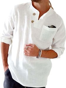 Herren Hemden Baggy T-Shirt Bluse Freizeithemd Sommer Elegant Strand Sommerhemd Weiß,Größe XL