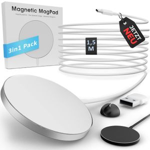 MagSafe Ladegerät | für Apple iPhone 15 14 13 12 11 Pro Max Mini Induktives Magnetisches Ladepad mit 1m USB C Kabel | Wireless Charger Kabelloses 15w