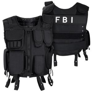 Black Snake® FBI Einsatzweste taktische Weste schwarz Paintball Softair Gotscha Brustschutz - XL/XXL - FBI