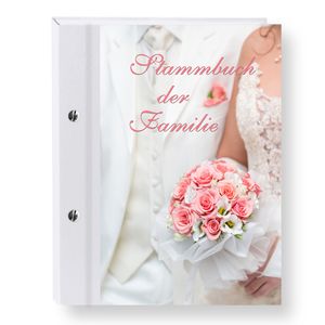 Stammbuch der Familie Wedding weiß A5 personalisierte Stammbücher Vintage Hochzeit  Stammbaum Trauung Hochzeit