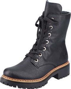 Rieker Damen Stiefeletten Schnürung Blockabsatz 72612, Größe:41 EU, Farbe:Schwarz