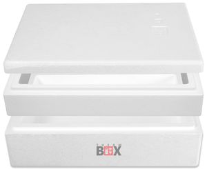 THERM BOX Modularbox 25M 58x38x 25cm Wand 4cm Volumen 25,8L Styroporbox Isolierbox Kühlbox Warmhaltebox Wiederverwendbar