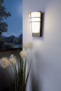 Eglo 96018 BREGANZO 1 LED Außen-Wand-/Deckenleuchte 2x2,5W Sensor Anthrazit Weiss Warmweiss IP44