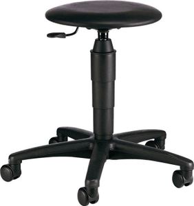 Drehhocker m.Rollen Kunstlederpolster schwarz Sitz-H.420-550mm TOPSTAR