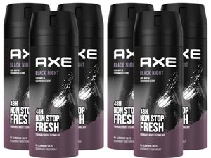 AXE Bodyspray Black Night 6x 150ml Deo Deospray Männerdeo Deodorant ohne Aluminium für Männer Herren Men