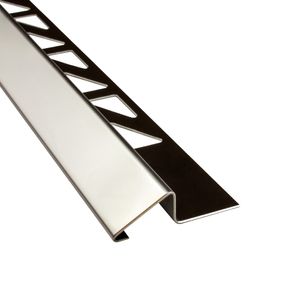 Anpassungsprofil Edelstahl Übergang Fliesenleiste Profil V2A 2,5m 10mm glänzend