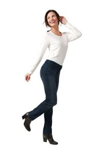 Stooker Milano Damen Stretch Jeans Hose -Dark Blue- Magic Shape Effekt(36,L30)