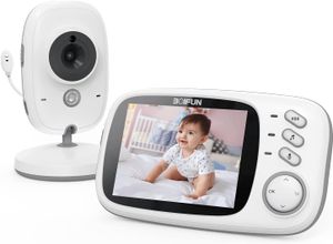 BOIFUN Babyphone mit Kamera 3,2 Zoll Baby Monitor mit Talkback und Temperaturüberwachung Nachtsichtkamera Wiegenlied Fütterung Alarm VOX Lange Akkulaufzeit