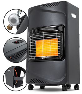 Heidenfeld Gasofen Inferno GH100 - 1400-4200 Watt - Heizstrahler - Transportrollen - 3 Heizstufen - Kippsensor - ODS-System - Piezo-Zündung