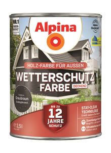 Alpina Wetterschutzfarbe 2,5L Graubraun