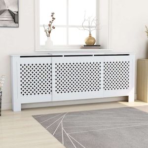 vidaXL Panele grzejnikowe MDF białe 205 cm vidaXL Panele grzejnikowe MDF białe 205 cm