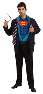 Clark Kent Superman 2in1 Kostüm für Herren, Größe:XL