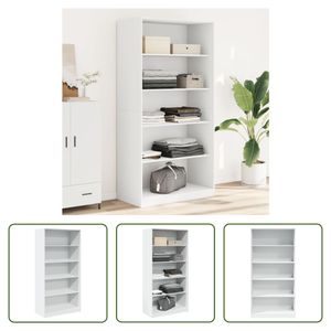 The Living Store Kleiderschrank Weiß 100x50x200 cm Holzwerkstoff