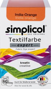 simplicol Textilfarbe expert, DIY Färbemittel für Stoff in verschiedenen Farben, Farbe:India-Orange (1702), Größe:1er Pack