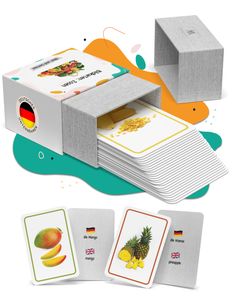 MASCHKY | Lernkarten Kinder – 50 Bildkarten zur Sprachförderung - Montessori - Hochwertige Bilderkarten - Extra stabil und dick - Deutsch/Englisch