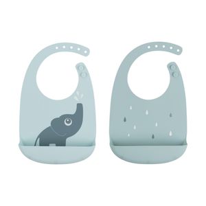 Done By Deer Silikon Lätzchen 2er-pack Elphee Blau 0 Months Blau 0 Months