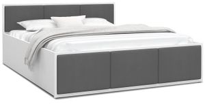 Bett mit Lattenrost Jugendbett Doppelbett  120x200 weiß - grau ohne Matratze