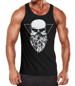 Herren Tank-Top Totenkopf mit Bart Triangle Muskelshirt Muscle Shirt Neverless® schwarz XXL