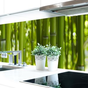 Küchenrückwand Bambus Premium Hart-PVC 0,4 mm selbstklebend - Direkt auf die Fliesen, Größe:280 x 80 cm