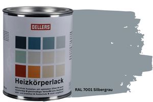 OELLERS Heizkörperlack DIY 1L RAL 7001 Silbergrau Heizungsfarbe Heizungslack Heizkörperfarbe