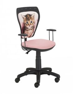 Kids Bürostuhl Schreibtischstuhl Bürosessel Kinder Stuhl Kätzchen Katze Pink