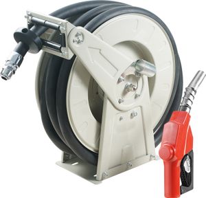 SucceBuy-Kraftstoffschlauchaufroller, 3/4 Zoll x 66 Fuß. Extra lang, einziehbar. Robuster Kohlenstoffstahl. Automatische Düse. NBR-Gummi für Flugzeuge, Schiffe, Fahrzeuge, Tankwagen. Maximaler Druck 300 PSI.