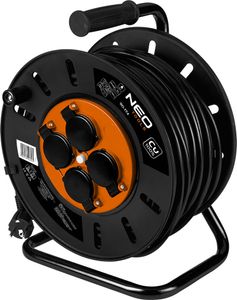 NEO TOOLS Kabeltrommel - 4 Steckdosen - 230 V - IP20 schwarz - Kabeltrommel/Kabeltrommel mit 4 Steckdosen - Leistung: 3600 W 3 x 2,5 mm 40 m