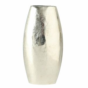 Dekovase Vase silber Metall Deko Metallvase Tischdeko Aluminium massiv Oval
