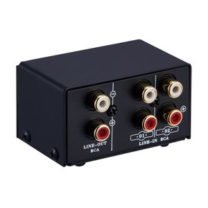 LINEPAUDIO Audio Switcher Cinch 2 in 1 Ausgang / 1 in 2 Ausgang A / B-Schalter Stereo-Audio-Splitterbox ohne Verzerrung Cinch-Buchse zum Umschalten zwischen Computerlautsprechern und Kopfhoerern