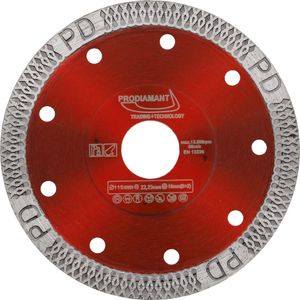 PRODIAMANT Diamanttrennscheibe 115mm Fliese, Feinsteinzeug für Winkelschleifer