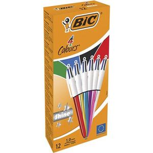 BIC vysúvacie perá 4Colours Shine rôznych farieb 12 pier