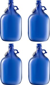 4 x 5L Blaue Flasche mit Bügelverschluss GÄRBALLON Weinballon Glasballon