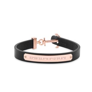 Paul Hewitt Armband Unisex PH-FSC-R-B-XS Leder schwarz Edelstahl roségold