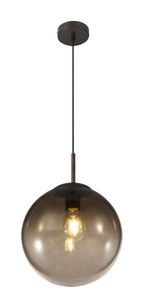 Globo Lighting Hängeleuchte Metall, Glas, Kabel PVC Schwarz, ø: 250mm, H: 1200mm, exkl. 1x E27 40W 230V