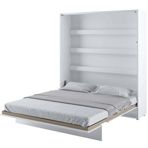 Nástenná posteľ Sklopná posteľ BED CONCEPT BC-13 Vertical 180x200 WHITE MATT Nástenná sklopná posteľ, sklopná šatníková posteľ, šatníková skriňa s integrovanou sklopnou posteľou, funkčná posteľ vrátane lamelového roštu